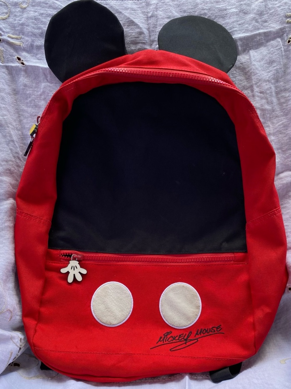 Disney Mickey Mouse Red and Black Kids Backpack with Ear Detail